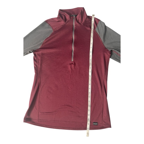 Patagonia Polartec Maroon Grey Color Block‎ Athletic Long Sleeve Pullover size M - Picture 9 of 9